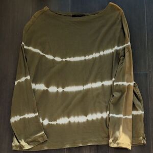 All Saints Olive Green Long Sleeve Top